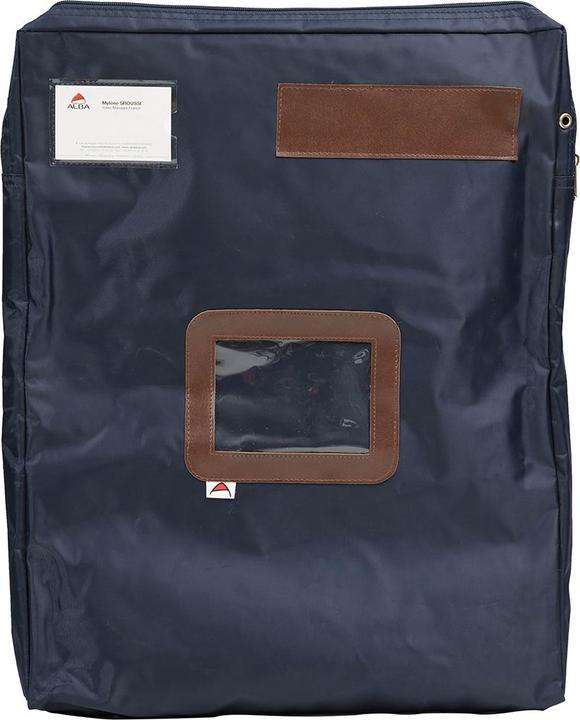 Image du produit Alba Sacoche banane "POCSOUGM B" à soufflet, en nylon, bleu fermeture éclair, fenêtre d'envoi