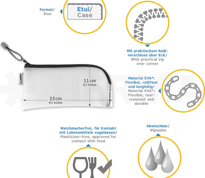 Actual product image HERMA Zipped pouch case