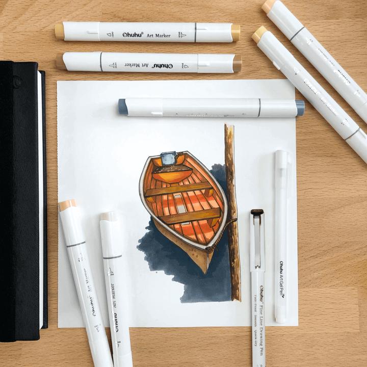 Produktbild Ohuhu Fineliner-Zeichenstifte (Mehrfarbig, 8 x)