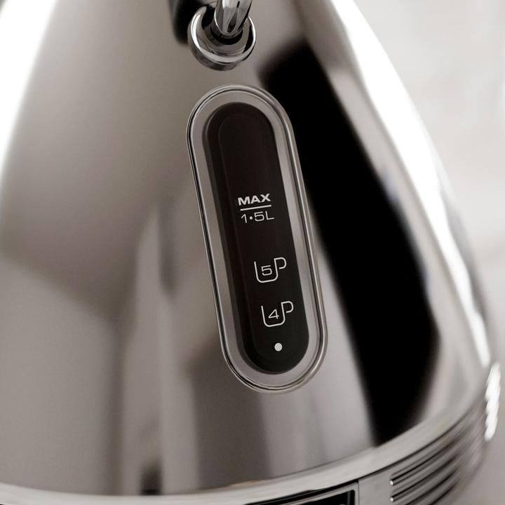 Produktbild Morphy Richards Venture Retro Pyramid, 1.5 L, 3000 W, Silver, Chrome, Stainless steel, Water level i (1.50 l)