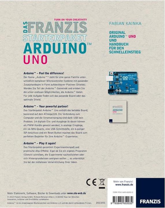 Actual product image Franzis The Arduino Starter Kit