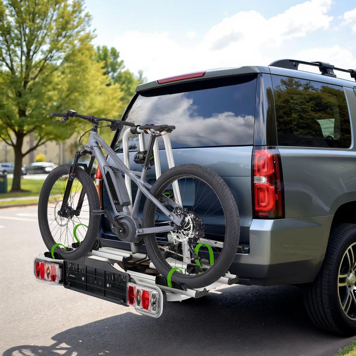 Actual product image Wiltec Bicycle rear carrier Tailgate carrier up to 60kg Bicycle carrier lockable