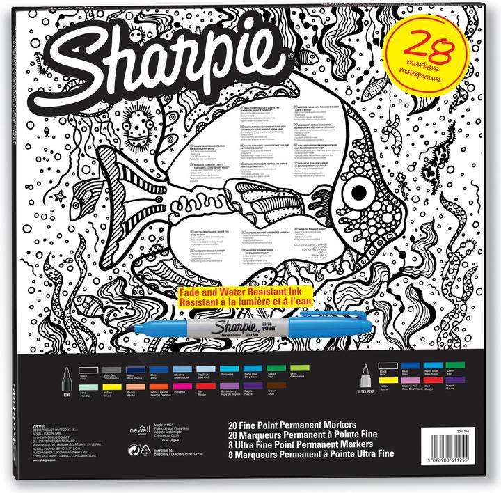 Actual product image Sharpie Permanent Marker Set "Fish (Multicolor, 28 x)