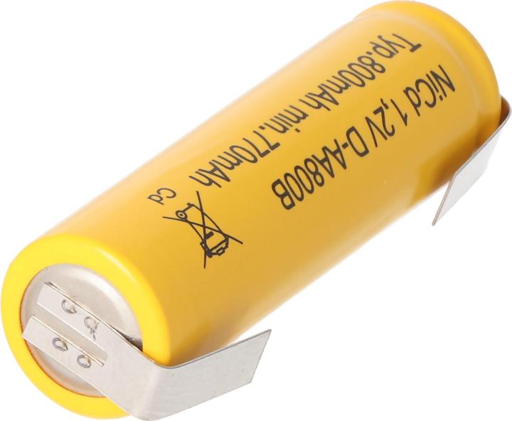 Produktbild AccuCell Akku Flat Top Mignon, AA mit Lötfahnen in U-Form (1 Stk., AA, 800 mAh)