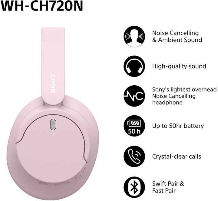 Immagine prodotto Sony WH-CH720N (DNC, 35 h, Senza fili, Cablato)