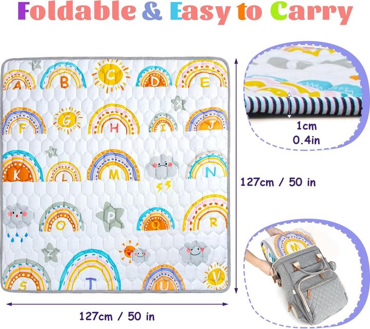 Produktbild Activity Board Krabbelmatte Spielmatte Baby Schadstofffreie Matte Schadstofffrei (127 x 127 cm)