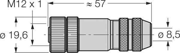 Actual product image Turk BMWS8151-8.5 M12 1 Round connector, assembly BMWS815185