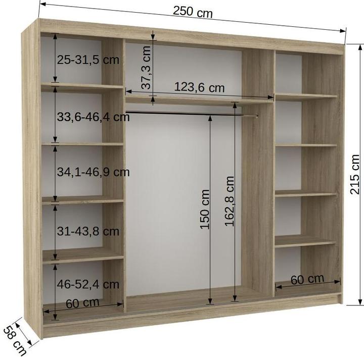 Produktbild ADRK Furniture Cambe (250 x 58 x 215 cm)