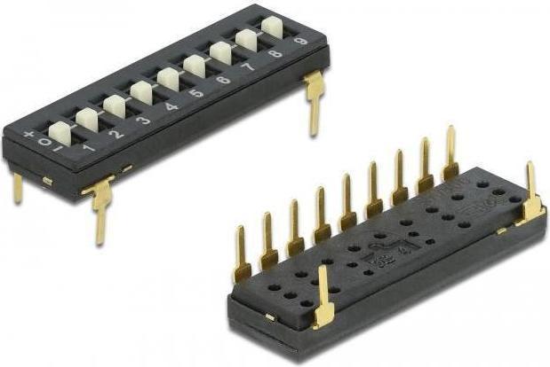 Produktbild Delock DIP-Schalter Tri-State 9-stellig 2,54mm Rastermass THT vertikal schwarz 2 Stück