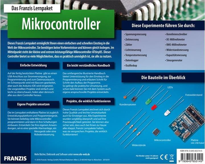 Produktbild Franzis Mikrocontroller Lernpaket