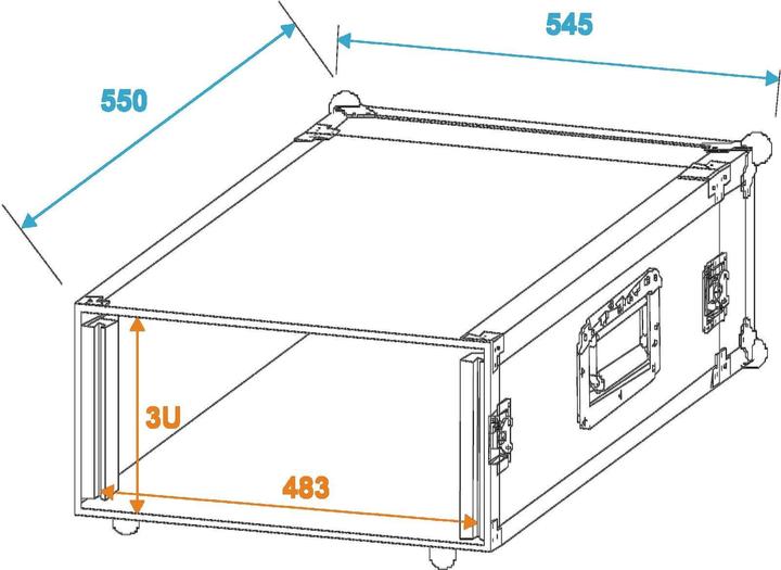 Image du produit Omnitronic Rack d'amplification PR1 3U de profondeur (Amplificateur)