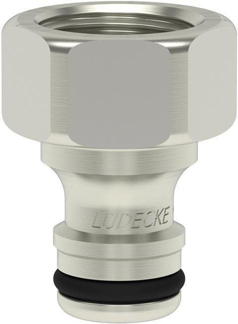 Produktbild Magni Lüdecke G 3/4 Zoll Innengewinde DN 9 WPN 34 NI Schnellkupplung Wasserschlauch, Messing vernickelt (Wasserdieb, 228.60 mm)