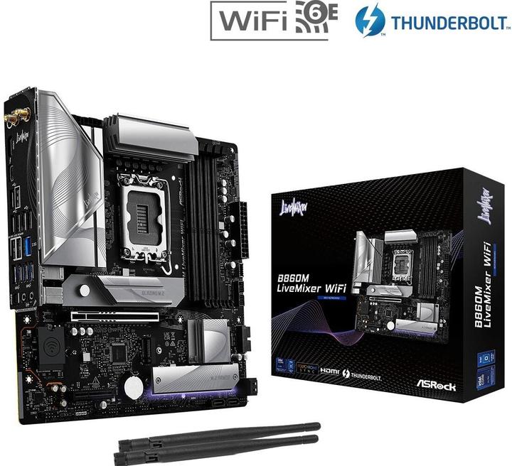 Productafbeelding AsRock B860M LiveMixer WiFi DDR5 Intel S kleinhandel (LGA 1851, Intel B860, mATX)