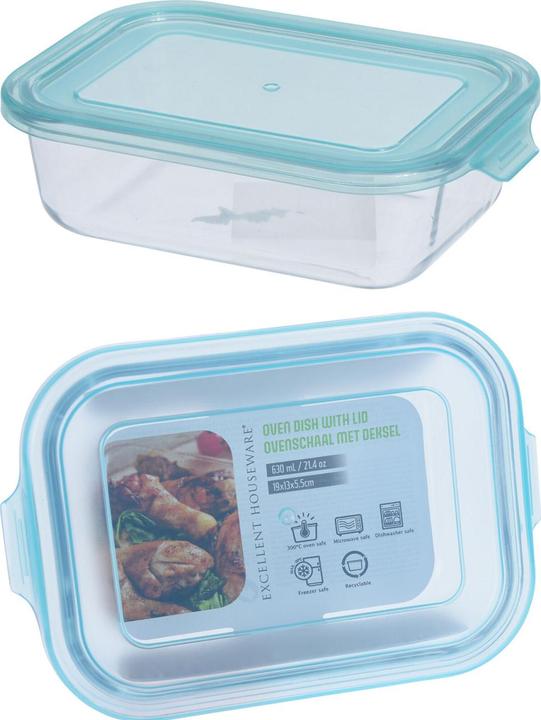 Produktbild Excellent Houseware Frischhaltedose aus Borosilikat-Glas, Vorratsschale, 630 ml (0.63 l)