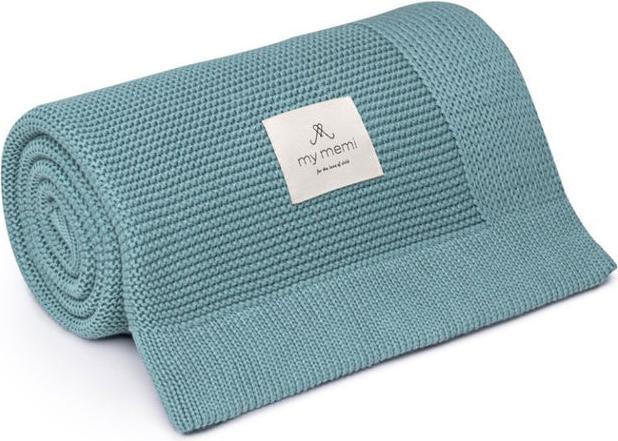 My memi Bamboo Baby Blanket - Teal classic (80 x 100 cm)