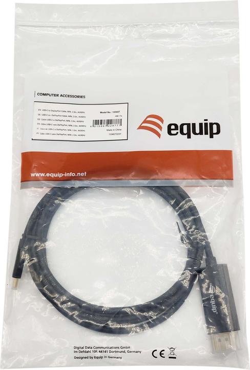 Actual product image equip DisplayPort – USB C (2 m, DisplayPort, USB Type C)