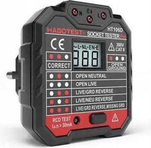 Image du produit Habotest HT106D Testeur de prises (CAT II 300V)