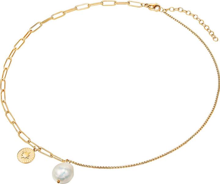 Image du produit Valero Pearls Femme Acier inoxydable Perle de culture d'eau douce or jaune 40,0 cm Chaîne de base + 5,0 cm (Acier inoxydable, 40 - 45 cm)