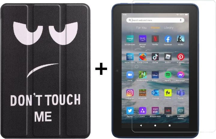 Produktbild Lobwerk 2in1 Set für Amazon Kindle Fire 7 12. Generation 2022 7 Zoll Tablet mit Smartcover + Schutzglas mit (X)