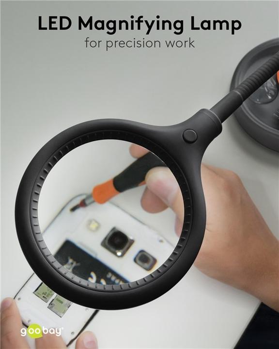Image du produit Goobay Lampe loupe sur pied/à pince (480 lm)