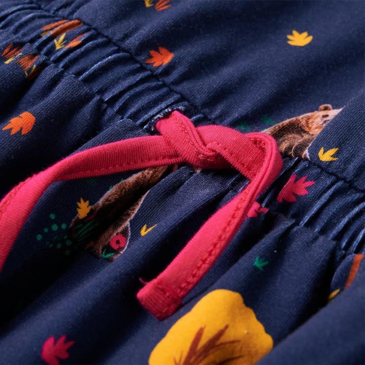 Actual product image VidaXL Children's dress with long sleeves and drawstring navy blue (92)