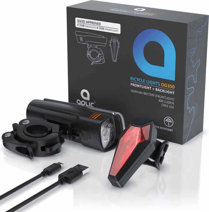 Produktbild Aplic LED Fahrradlampen Set (300 lm)