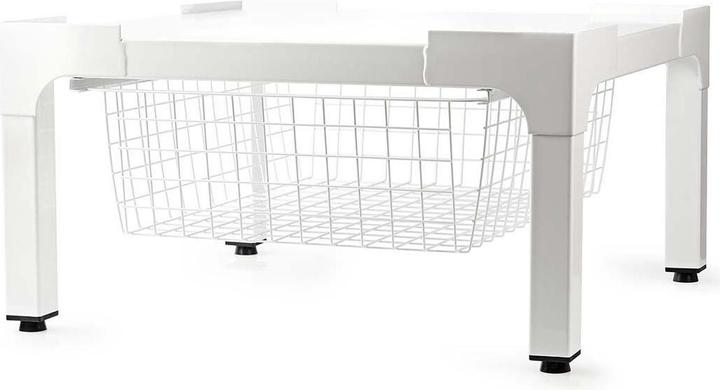 Image du produit Nedis Support pour lave-linge et sèche-linge | Panier en fil métallique | 200 kg | Blanc