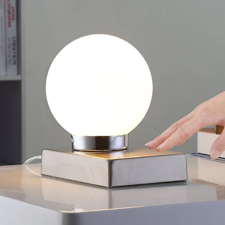 Produktbild Lindby Naomi Tischleuchte Opal/Chrome (E14)
