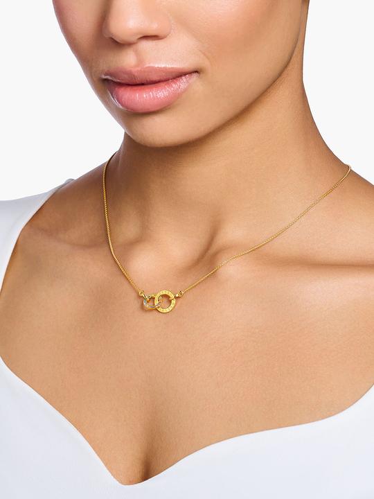 Immagine prodotto Thomas Sabo Collana Together con due anelli con pietre colorate placcata oro (Argento 925, 50 - 55 cm)