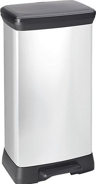 Actual product image Curver Decobin Duo Prullenbak - 23L+23L - Rechthoekig - Zilver metallic (23 l)