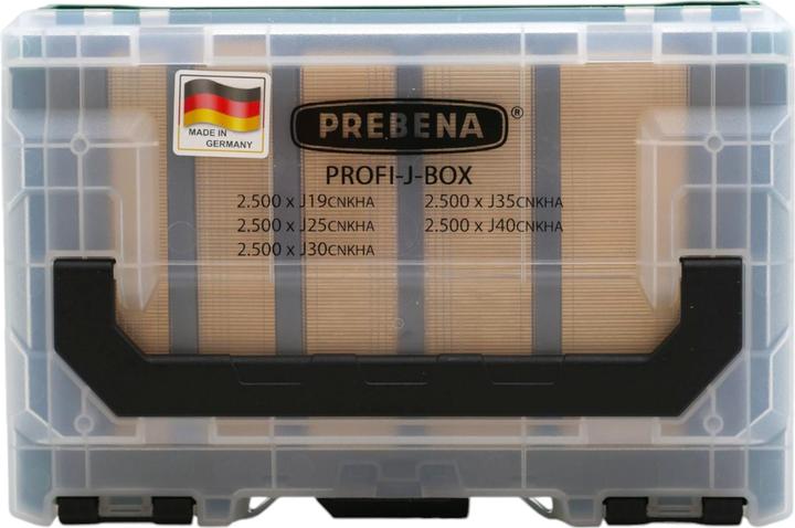 Actual product image Prebena PROFI-J-BOX brads 25 / 32 / 40 / 50 mm 12500 pcs. galvanised hardened