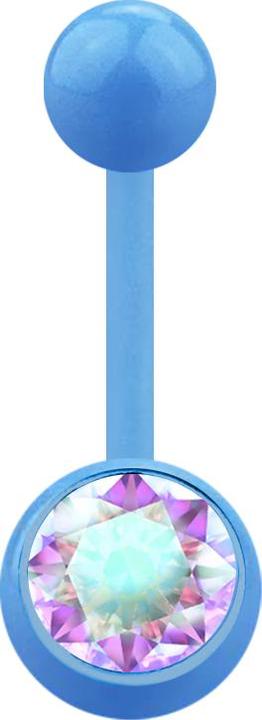 Immagine prodotto Star Piercing Banana azzurra con sfera e cristallo multicolore (Acrilico, senza ottone)