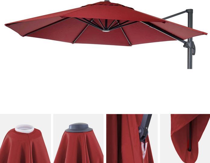 Produktbild Mendler Sonnenschirmbezug HWC-A96, 8 Streben rund Ø3m 220g/m² Polyester, Ersatz-Bezug z.B. für Ampelschirm (3 m)