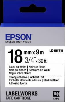 Energie-Label Epson Etikettenkassette LK-5WBW (1.80 cm, Weiss)