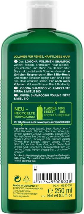 Produktbild Logona Volumen Bier-Honig (250 ml, Flüssiges Shampoo)