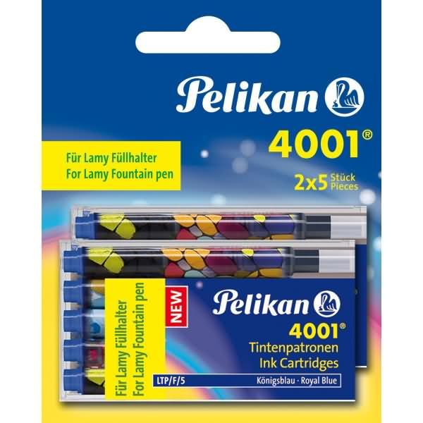 Actual product image Pelikan Ink cartridges for LAMY fountain pen, royal blue colourful print => assorted motifs (ink cartridges, Royal blue)