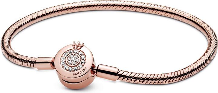 Pandora Rose Snake Chain Crown Clasp Armband (23 cm, Silber)