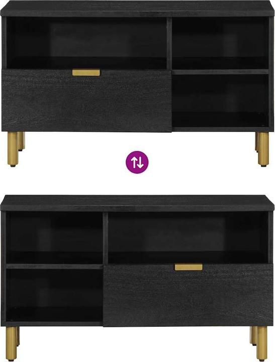 Produktbild VidaXL TV Schrank Lowboard Fernsehschrank Fernsehtisch Schwarz Holzwerkstoff (80 x 33 x 46 cm)