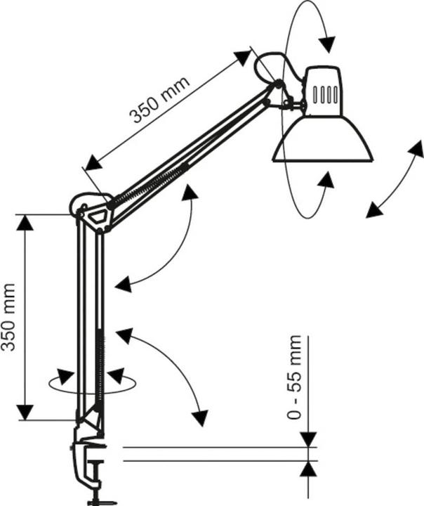 Actual product image Maul LED table lamp MAULstudy clamp incl. bulb E27 - silver