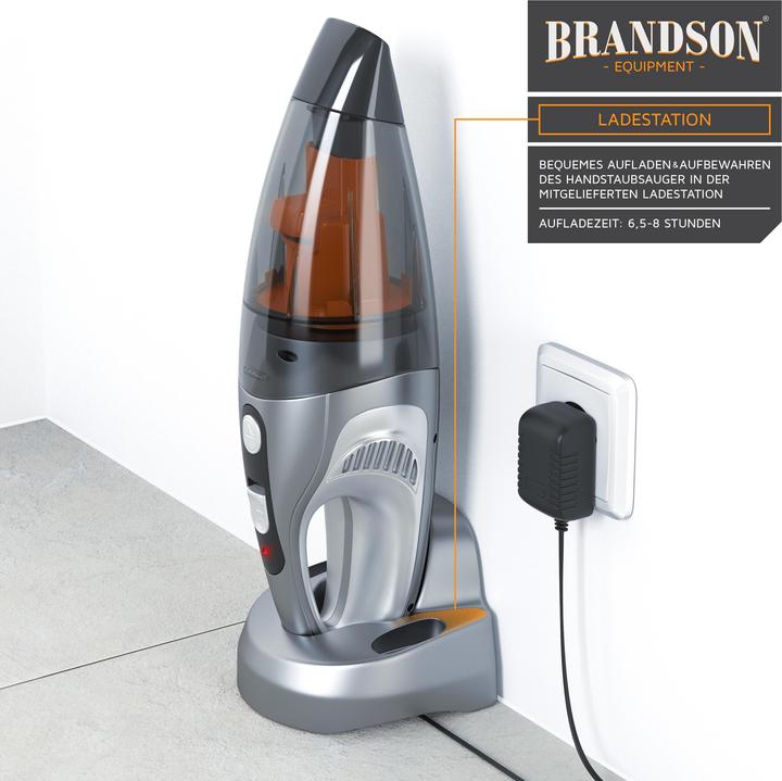Image du produit Brandson Aspirateur à main à batterie 85 W, sans sac, Aspirateur à main à batterie avec filtre HEPA sans sac