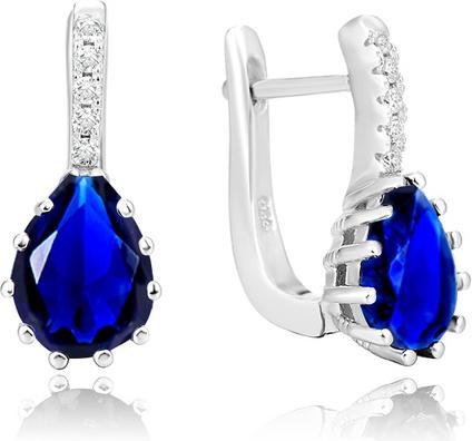 Beneto Silver earrings withue crystal AGU1197 (L)
