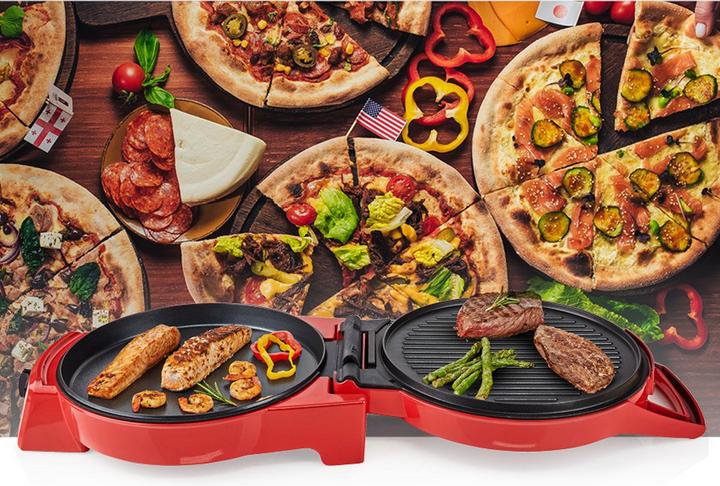 Actual product image Nedis FCPM100FRD Pizza Maker, aluminium (EU plug)