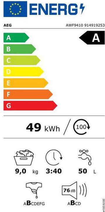 Energy Label AEG AWF9410 (9 kg, Left)