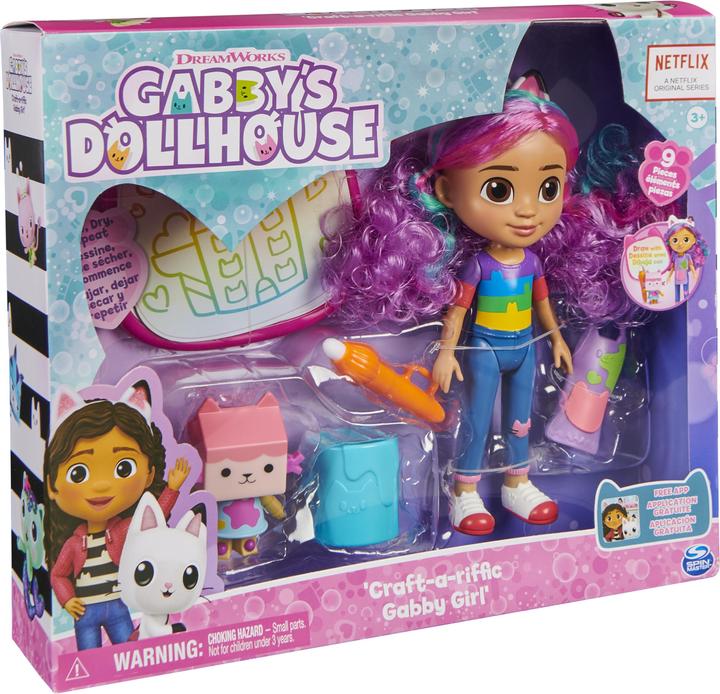 Immagine prodotto Spin Master Gabby's Dollhouse, set di gioco Deluxe Crea con Gabby Arcobaleno, bambola e accessori, con lavagnett