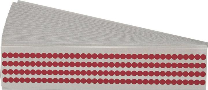 Actual product image Brady B-7569, QD-25-RD, QUIK-DOT(TM) marker, vinyl, red, 6.35 mm round, available since June 2020 at