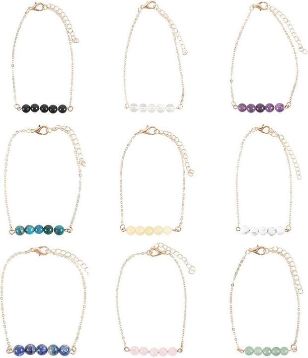 Actual product image Something Different Crystal Beaded Bracelet (Pack of 9) (100% synthetic material)