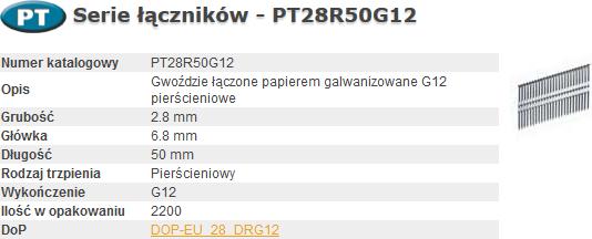 Nährwerte und Zutaten Bostitch VINIAI PT 280-50 RING G12 2,2M