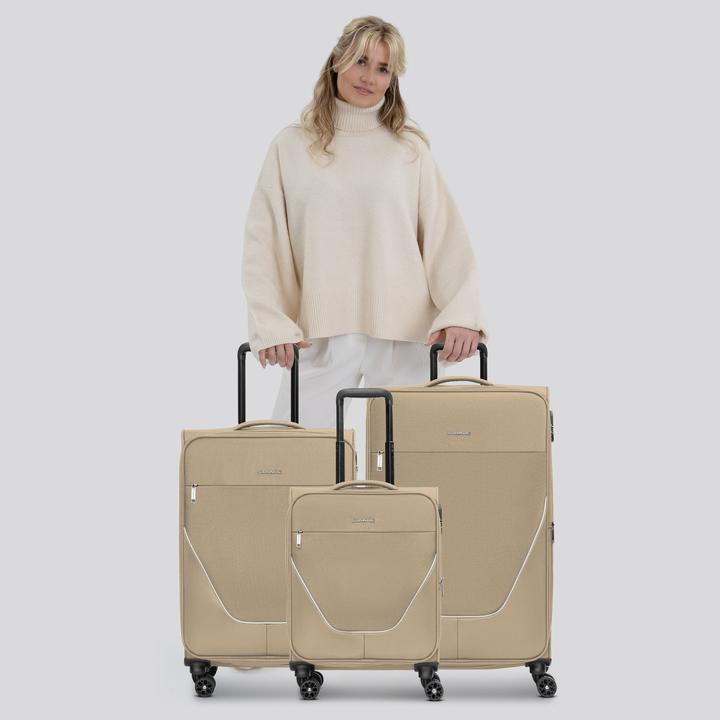 Actual product image Stratic taska 4-wheel suitcase set, 3 pieces, with stretch fold (233 l, XL (from 140l))