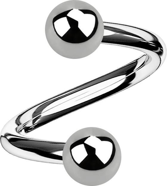Produktbild Star Piercing Micro Spirale silber mit zwei Kugeln (ohne Messing, Titan G23)