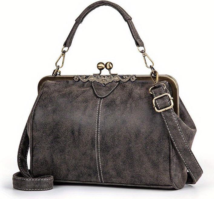 Only-Bags.Store Schicke Retro-inspirierte Umhängetasche - dickes Kunstleder, abnehmbarer Riemen, klassische